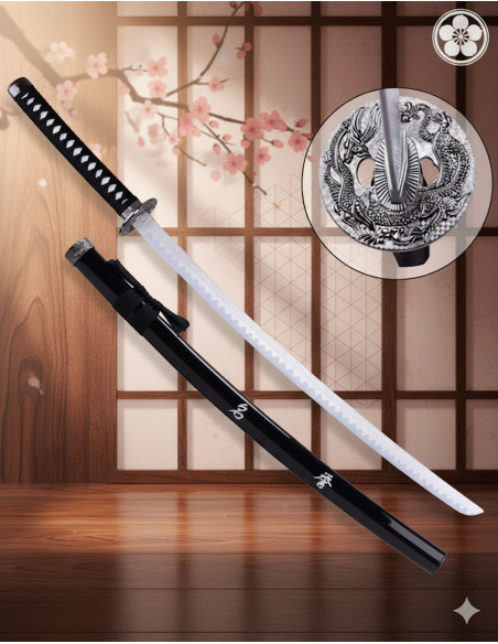 Tsuba décorative de katana Dragon,...