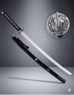 Katana décorative tsuba Dragon Fantaisie, lame bambou...