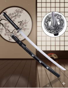 Tsuba décorative de katana Dragon Fantaisie et lame en...