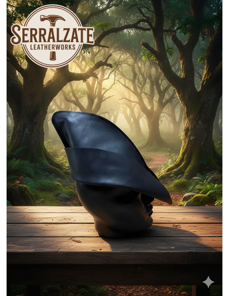 Bonnet médiéval en cuir modèle Rolf,...