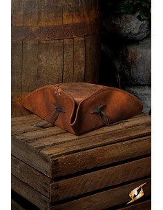 Chapeau de pirate simple en cuir, couleur marron