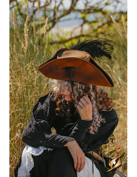 Chapeau de pirate simple en cuir,...