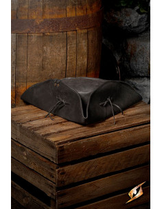 Chapeau de pirate simple en cuir, couleur noire