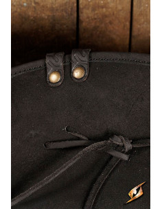 Chapeau de pirate simple en cuir, couleur noire 2