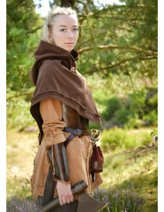 Capuche médiévale en coton modèle Stig, couleur marron 2