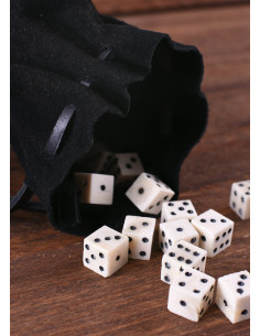 Grande boule limosnaire médiévale en cuir, de couleur noire 2
