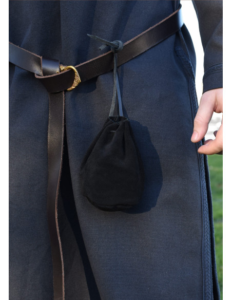 Grande sac à charité médiéval en cuir...