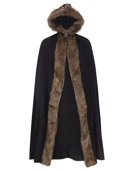 Cape médiévale à capuche en coton...