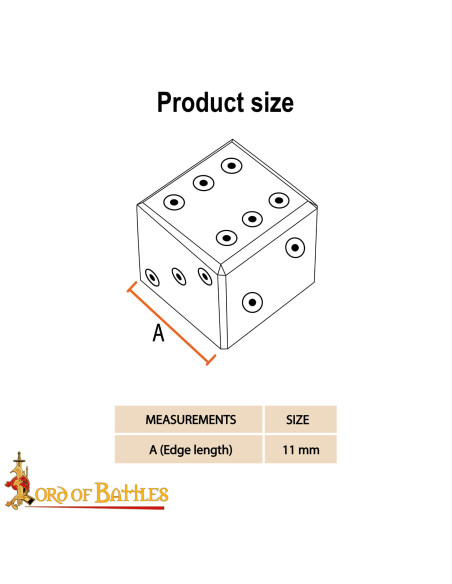 Jeu de 6 dés romains en os (11 mm).