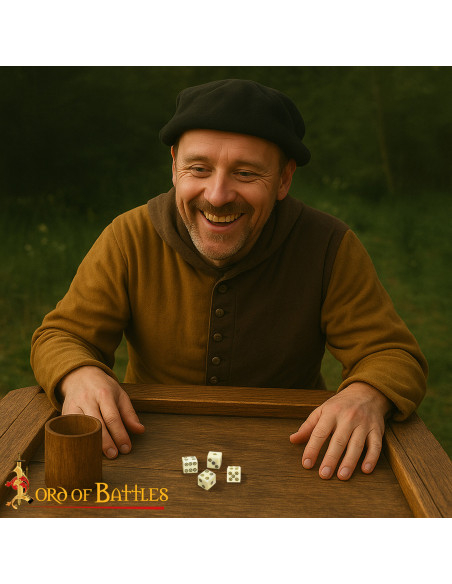 Jeu de 6 dés romains en os (11 mm).