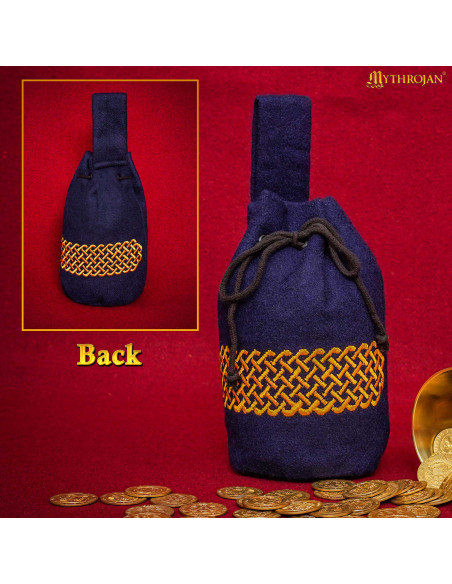 Sac médiéval en laine brodée pour...