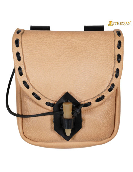 Sac médiéval en cuir avec fermeture...
