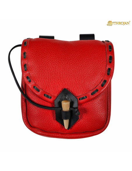 Sac médiéval en cuir avec fermeture...