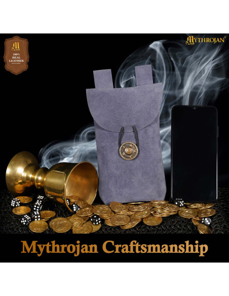 Sac à main médiéval en cuir de daim à...
