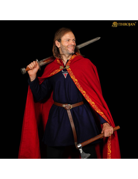 Cape médiévale en laine avec des...