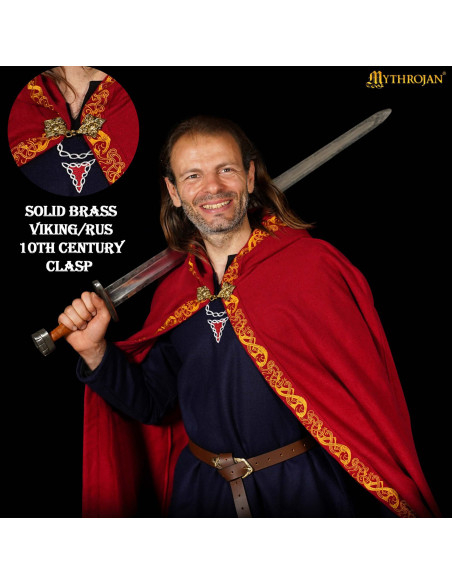 Cape médiévale en laine avec des...