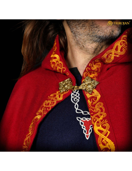 Cape médiévale en laine avec des...