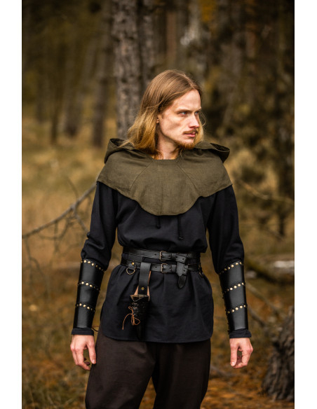 Gugel médiéval en lin modèle Mannix,...