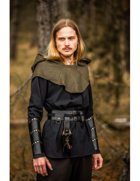 Gugel médiéval en lin modèle Mannix,...