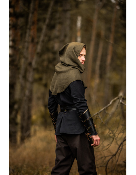 Gugel médiéval en lin modèle Mannix,...