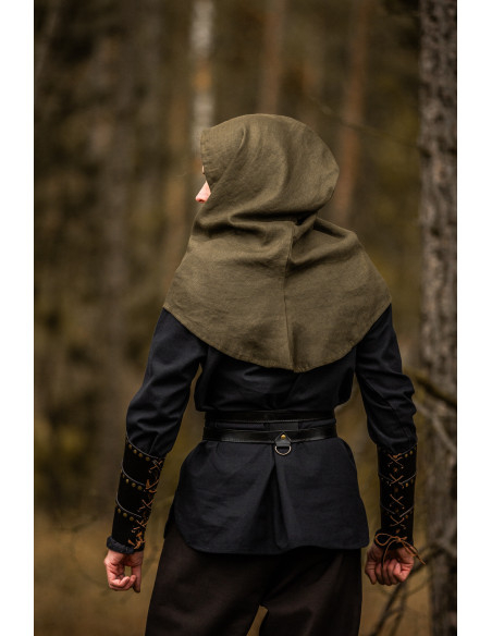 Gugel médiéval en lin modèle Mannix,...