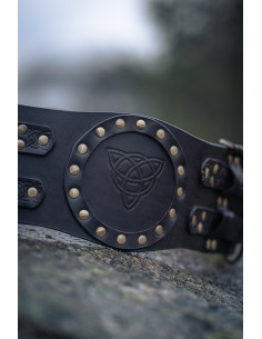 Ceinture médiévale celtique en cuir modèle Bedran,... 2