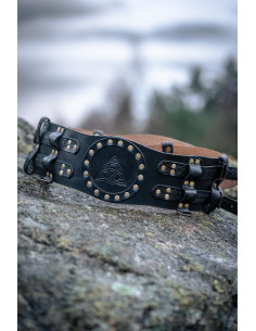 Ceinture médiévale celtique en cuir modèle Bedran,...