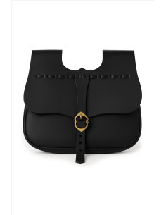 Sac banane médiéval en cuir modèle Albrecht, couleur noire 2