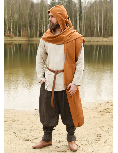 Écharpe médiévale à capuche en coton,...