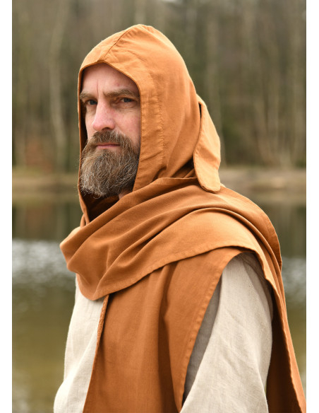 Écharpe médiévale à capuche en coton,...
