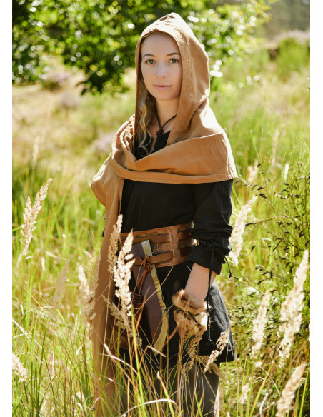 Écharpe médiévale à capuche en coton,...