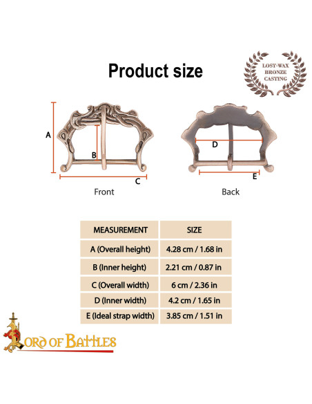 Boucle nordique en bronze, finition...