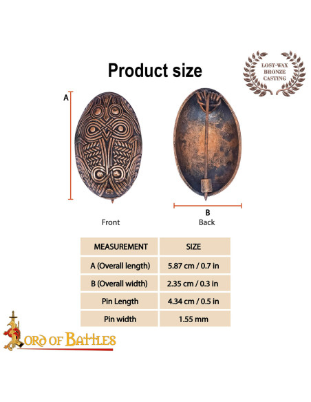 Broche médiéval viking tortue en...