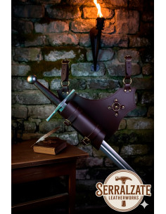 Tahalí en cuir pour épées modèle Fernando, marron foncé 2