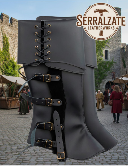 Guêtres médiévales Valerio noires,...