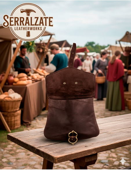 Sac médiéval Sancho en marron foncé...