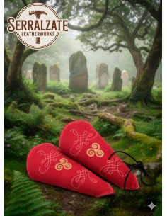 Bracelets de gardien en cuir suède rouge, modèle Nyara 2