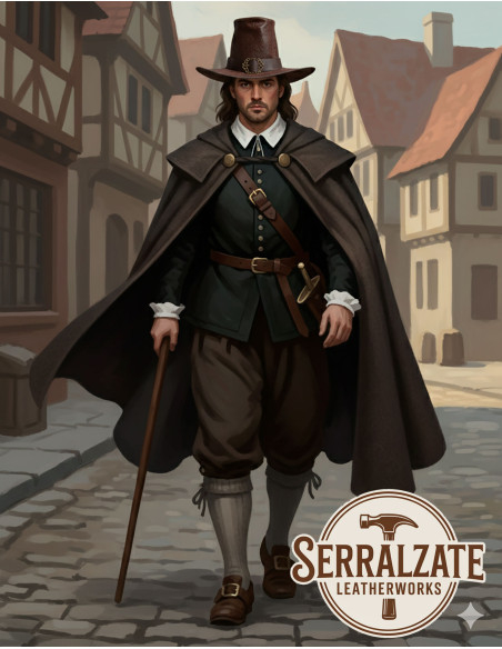 Chapeau du sorcier noir en cuir...