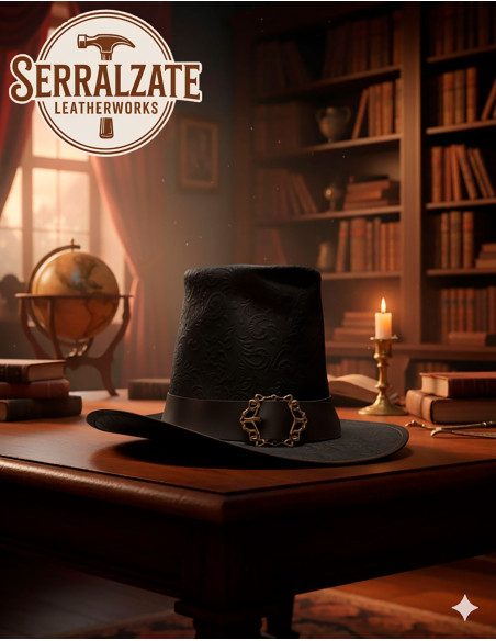 Chapeau du sorcier noir en cuir...