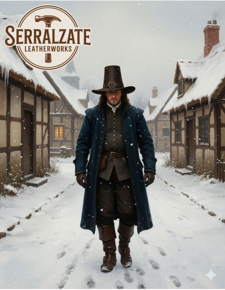 Chapeau du sorcier noir en cuir...