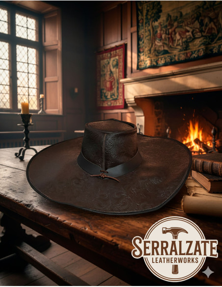 Chapeau médiéval en cuir Deluxe...