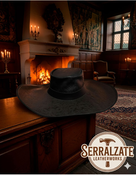 Chapeau médiéval en cuir Deluxe...