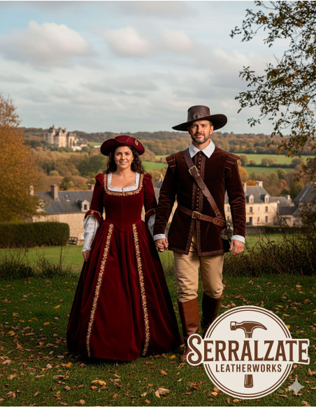 Chapeau médiéval en cuir modèle...