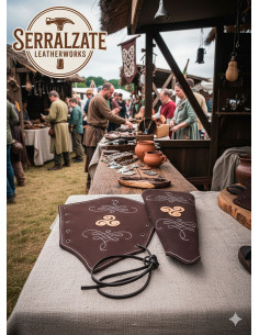 Bracelets de gardien en cuir suédé marron foncé, modèle...