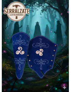 Bracelets de gardien en cuir nubuck bleu, modèle Nyara 2