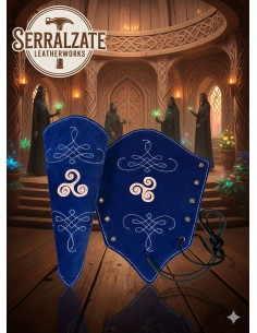 Bracelets de gardien en cuir nubuck bleu, modèle Nyara