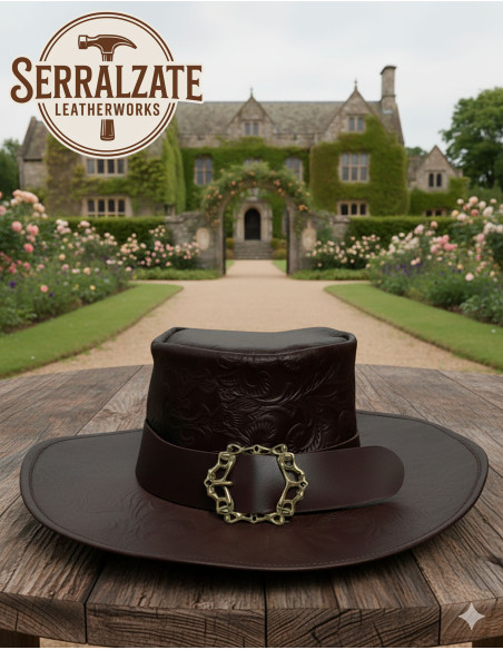 Chapeau médiéval en cuir Deluxe...