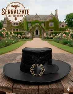 Chapeau médiéval en cuir Deluxe modèle Hidalgo, couleur...