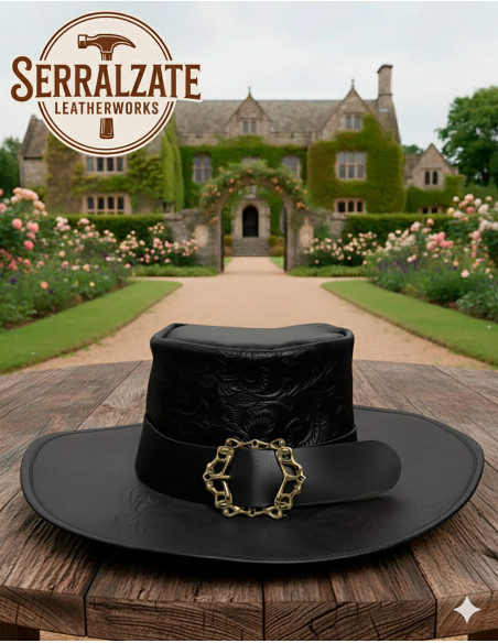 Chapeau médiéval en cuir Deluxe...