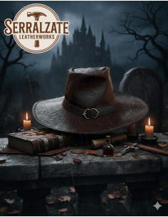 Chapeau Deluxe non officiel Van Helsing en cuir, couleur...